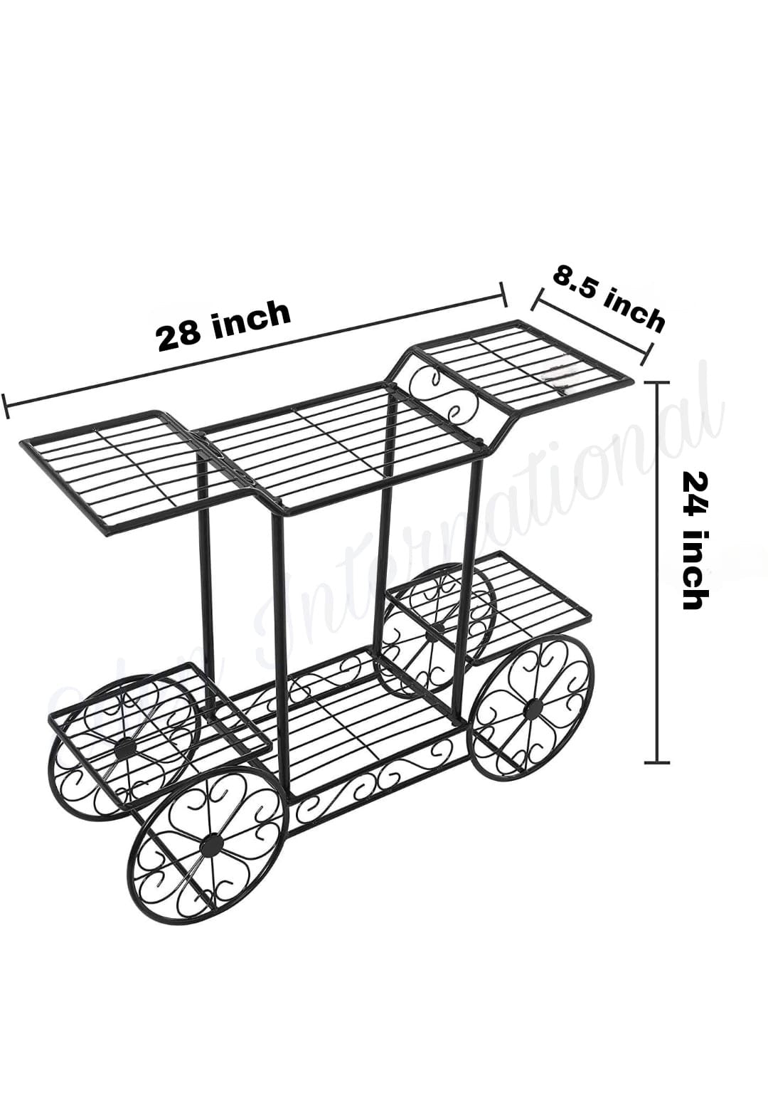 Metal Pot Stand Plant Stands for Indoors and Outdoors Black (Size-32.6*26.7*17.7 inch)