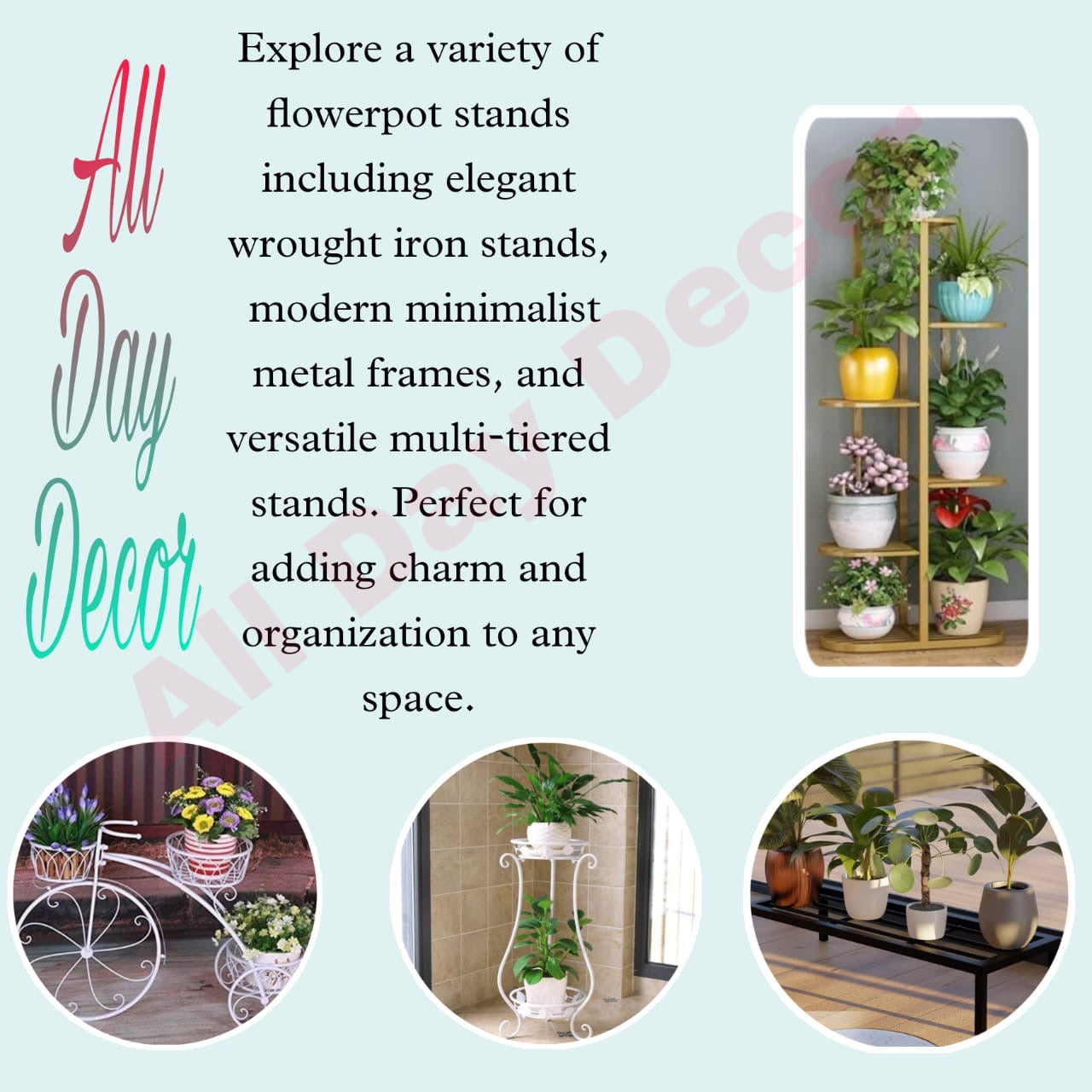 Metal Plant Stand for Indoor and Outdoor Use 6-Tier Planter (Size-25*25*10 inch)