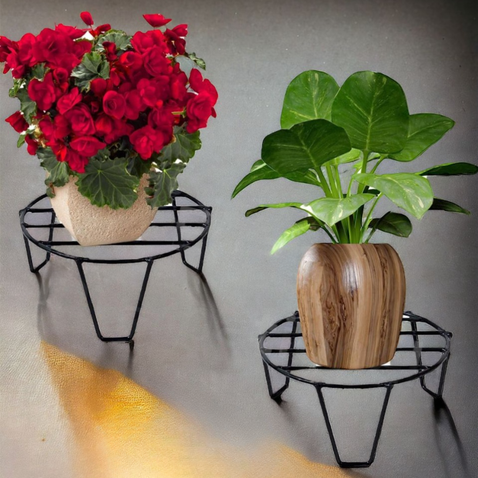 Durable Metal Plant Stand Planter Indoor & Outdoor (Set of 2)