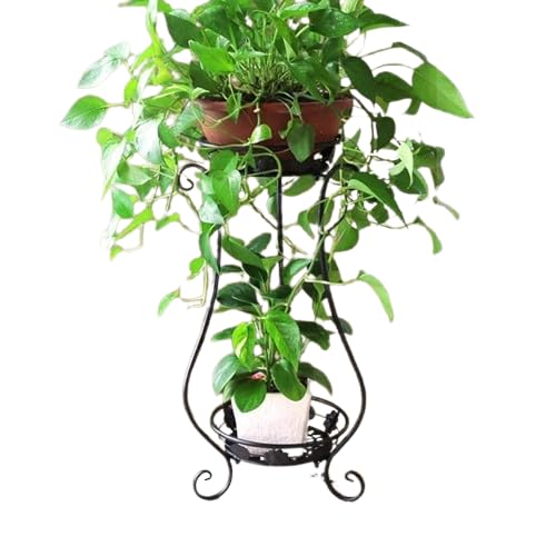 Metal Iron Flower Pot Stand Planter 11.4 x 9.6 x 24.4 inches (Double Pot )