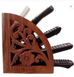 Wooden Remote stand 5 romotes Rack Brown Remote Shelf for home decor | Table Decor