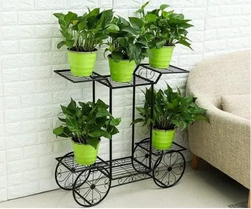 Metal Pot Stand Plant Stands for Indoors and Outdoors Black (Size-32.6*26.7*17.7 inch)