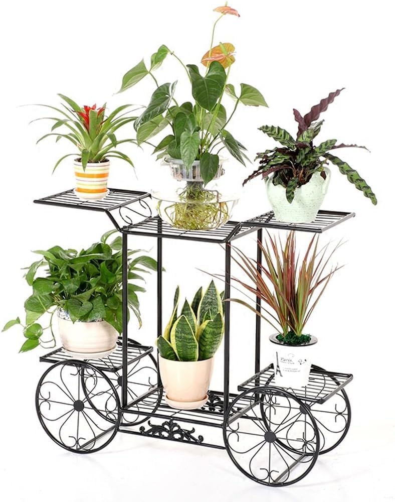 Metal Pot Stand Plant Stands for Indoors and Outdoors Black (Size-32.6*26.7*17.7 inch)