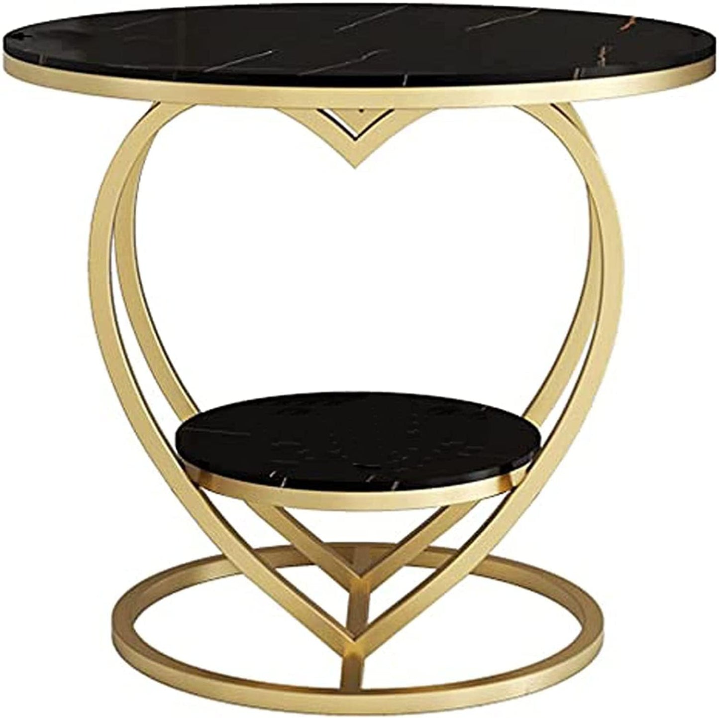 Metal Modern End Tables Black Love Small Coffee Table Side Table Living Room Sofa Corner Table Round Table Bedside Table for Bedroom