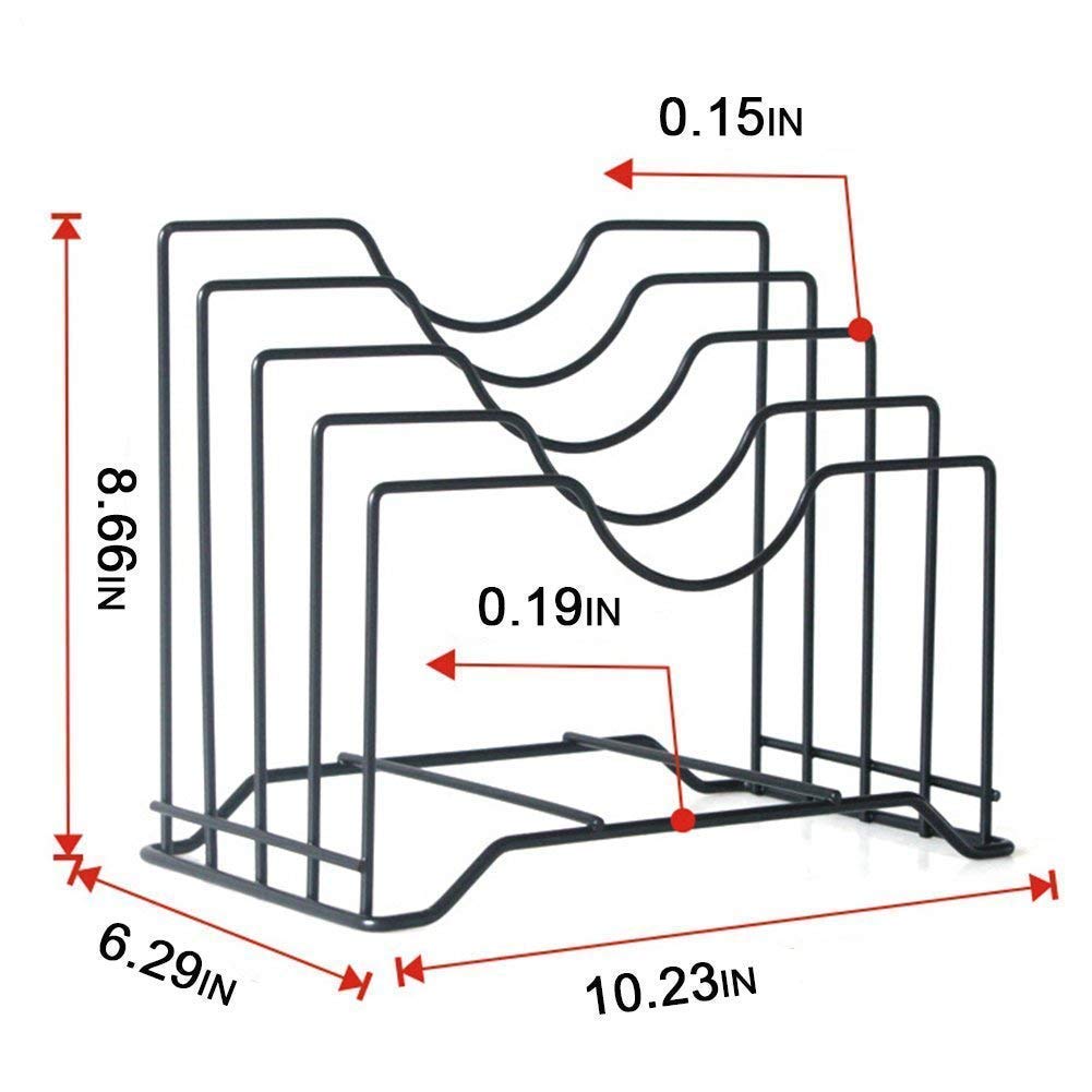 Iron Plate Stand Kitchen Storage Rack With 5 Slots| Tiered Shelf