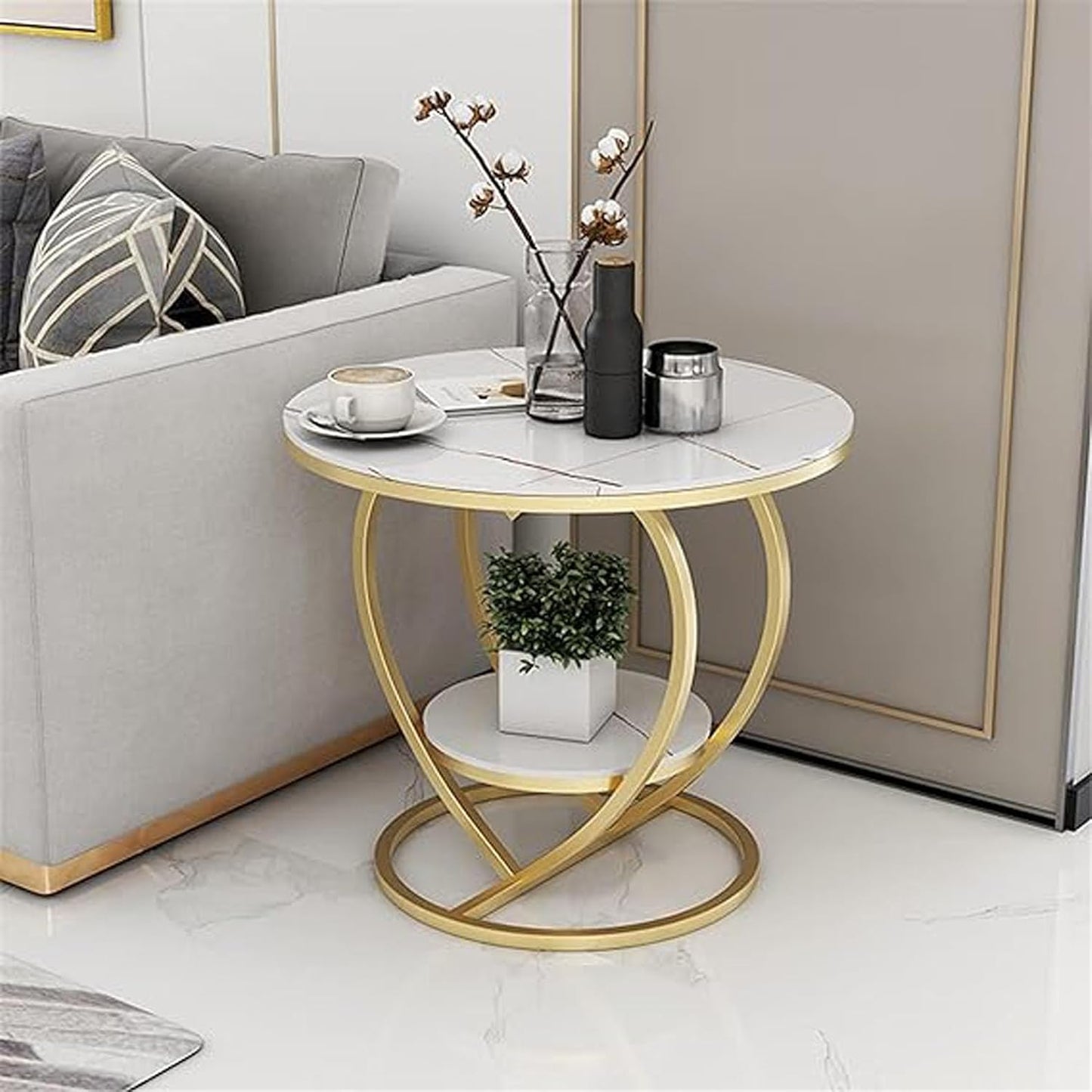 Metal Modern End Tables Love Small Coffee Table Side Table Living Room Sofa Corner Table Round Table Bedside Table for Bedroom