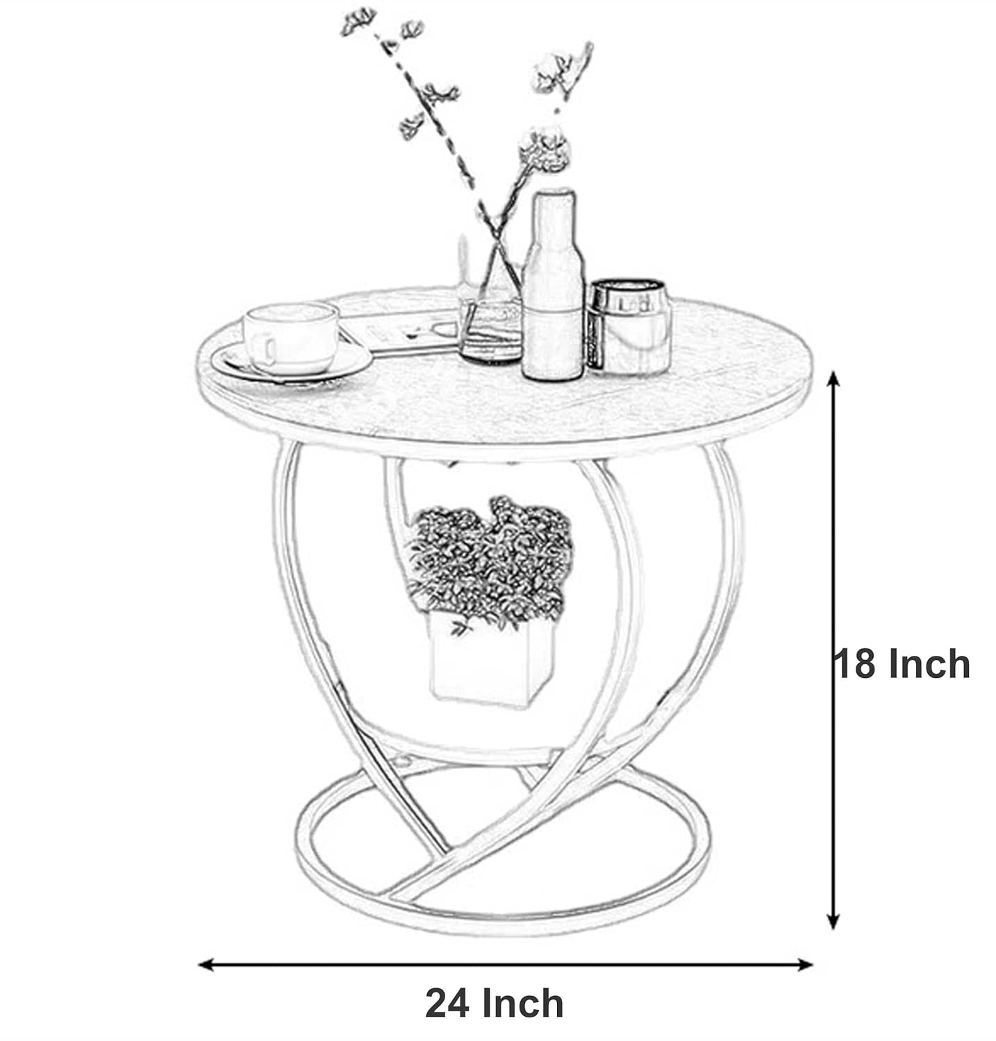 Metal Modern End Tables Love Small Coffee Table Side Table Living Room Sofa Corner Table Round Table Bedside Table for Bedroom