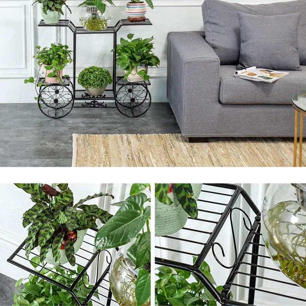 Metal Pot Stand Plant Stands for Indoors and Outdoors Black (Size-32.6*26.7*17.7 inch)