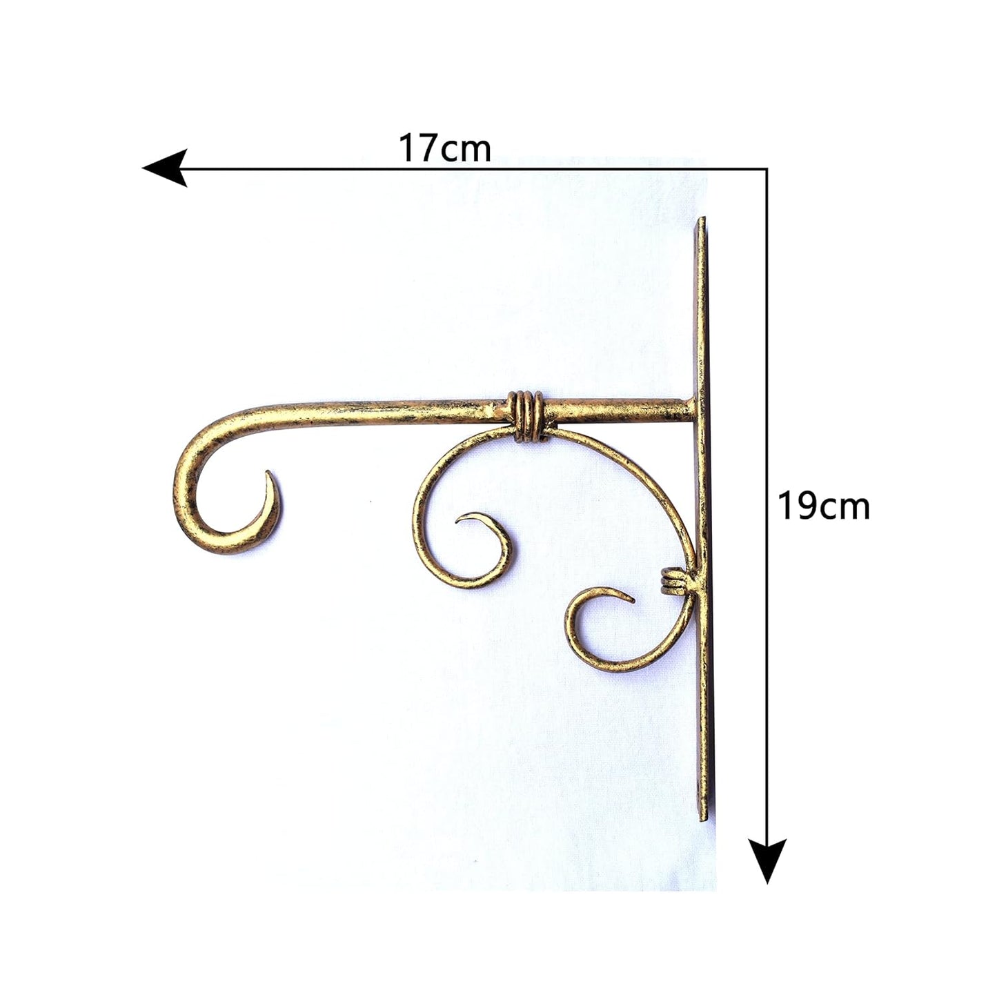 Golden Antique Wall Bracket Hook for Pot Hanger | Bird Feeders | Planters | Lanterns | Wind Chimes | Hanging Baskets (Set of 2)