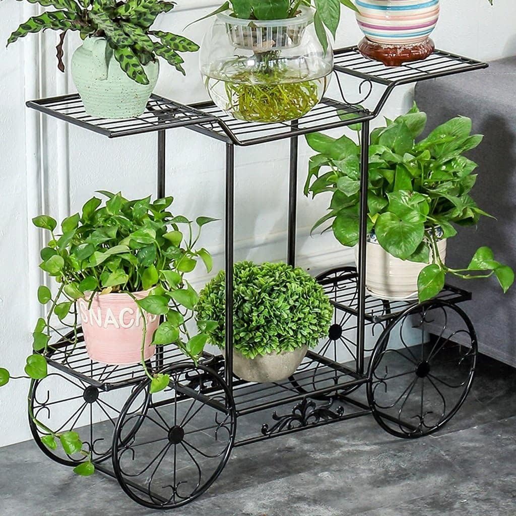 Metal Pot Stand Plant Stands for Indoors and Outdoors Black (Size-32.6*26.7*17.7 inch)