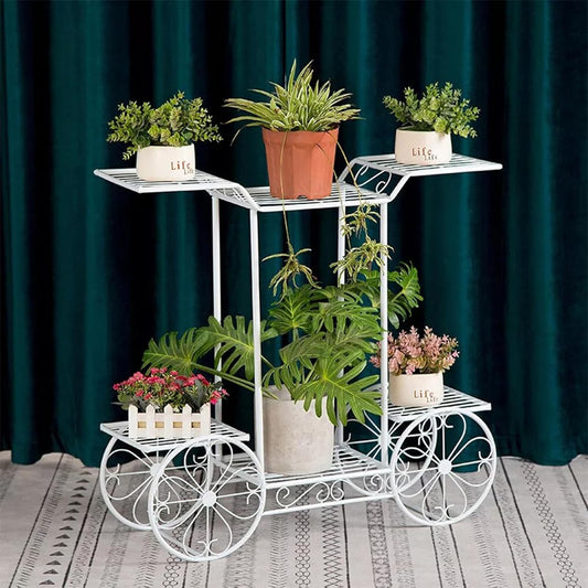 Metal Pot Stand Plant Stands for Indoors and Outdoors White (Size-32.6*26.7*17.7 inch)