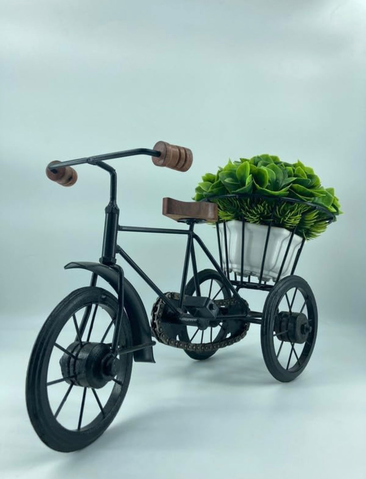 Decorative Miniature of Metal Rickshaw Showpiece for Home Decor and Gifting Size- 13*7.5*5.5 inch