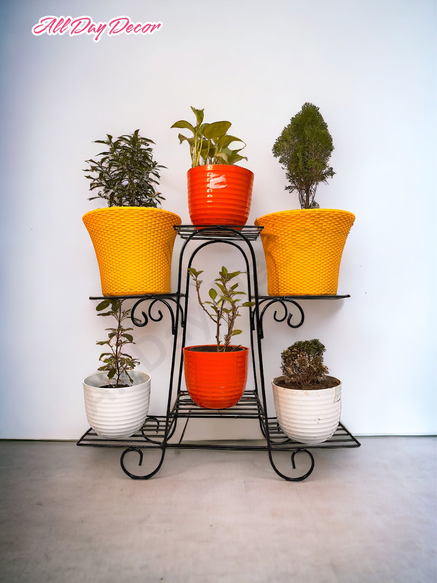 Metal Plant Stand for Indoor and Outdoor Use 6-Tier Planter (Size-25*25*10 inch)