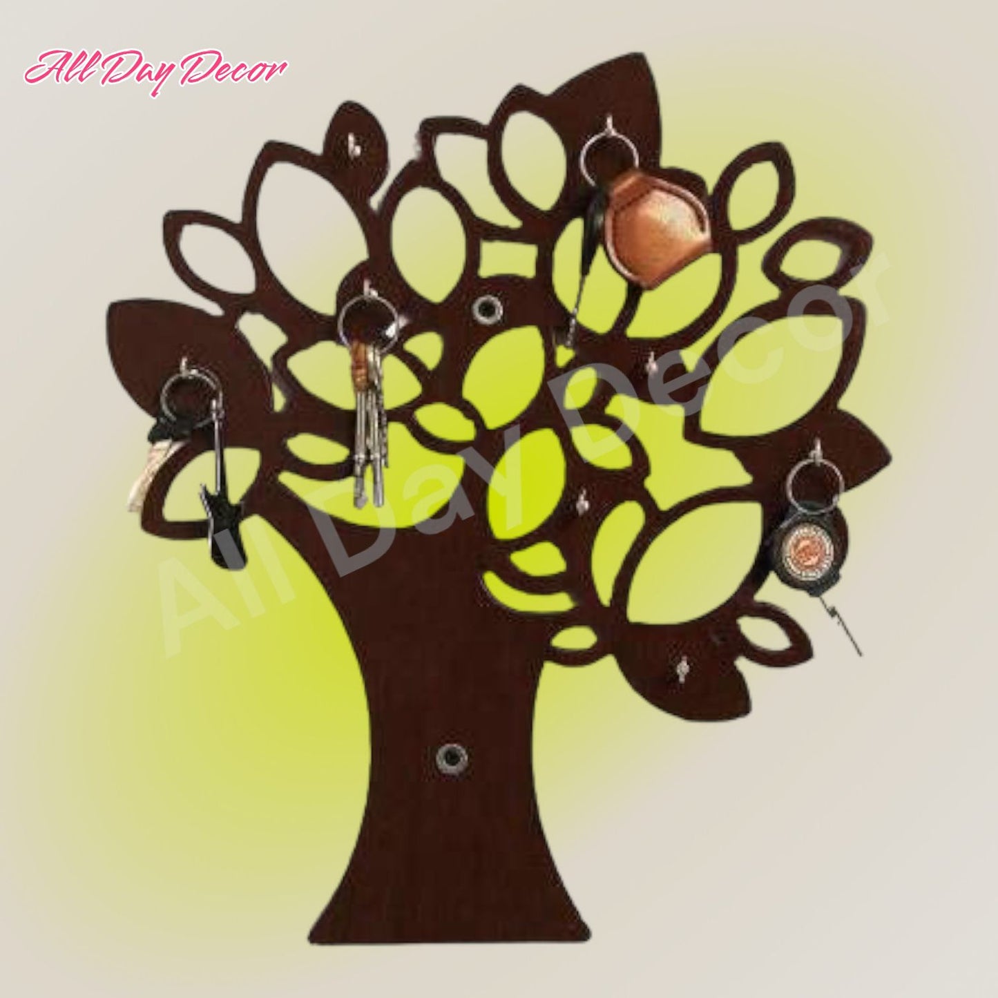 Tree Design Key Holder MDF Wooden Key Hanger