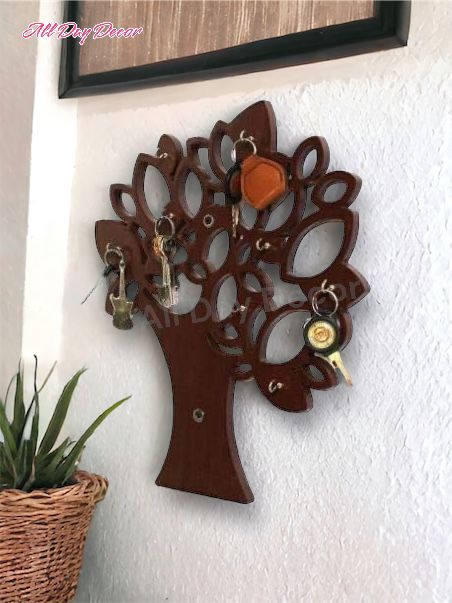 Tree Design Key Holder MDF Wooden Key Hanger