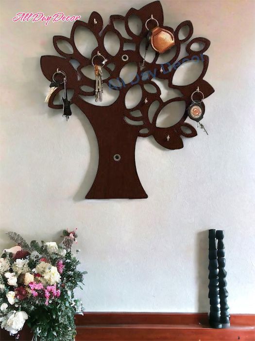 Tree Design Key Holder MDF Wooden Key Hanger