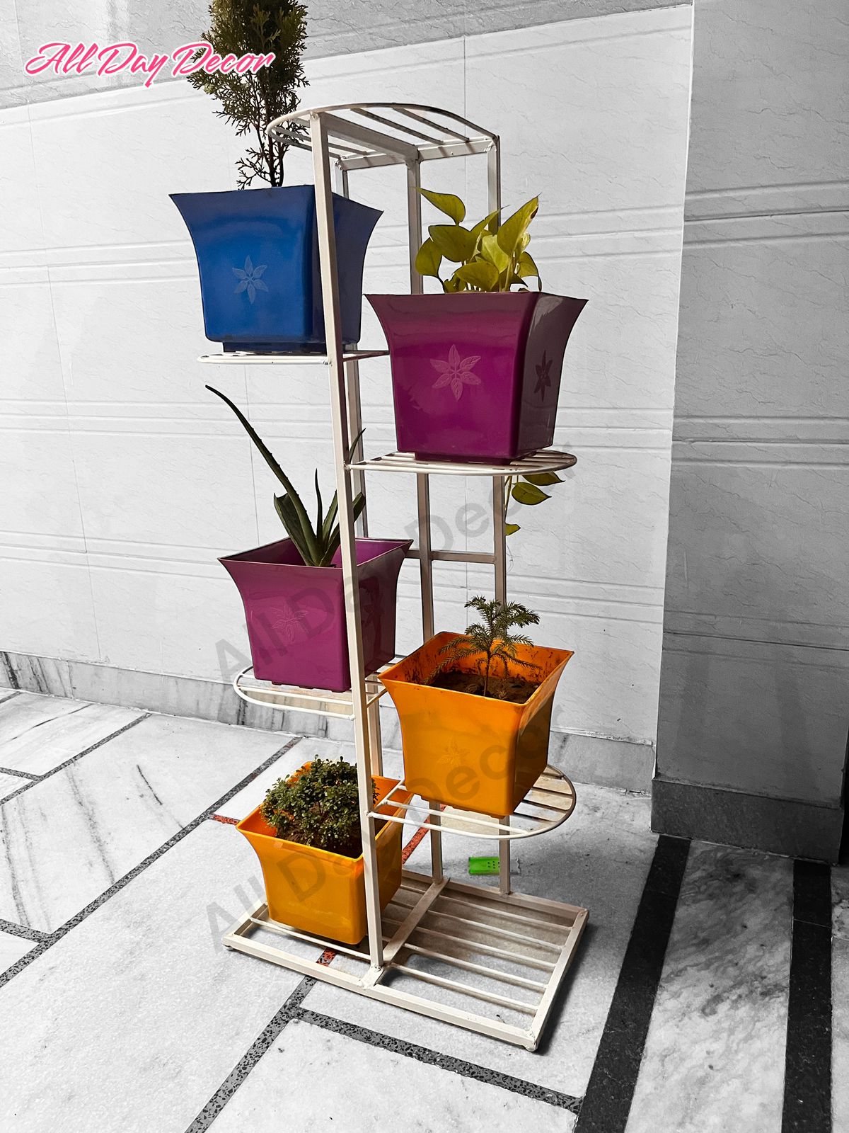 Metal Pot Stand 7-Tier Plant Stands for Indoors and Outdoors Planter Display