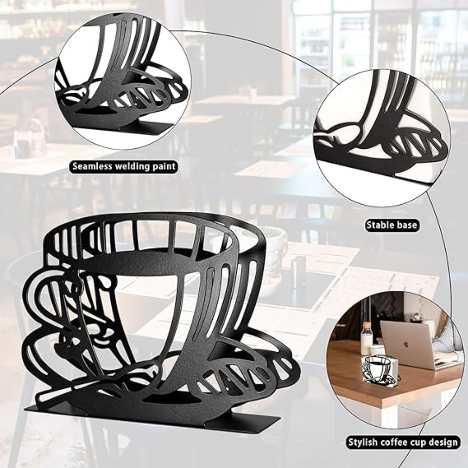 Stylish Coffee Cup Napkin Holder Metal Tissue Holder