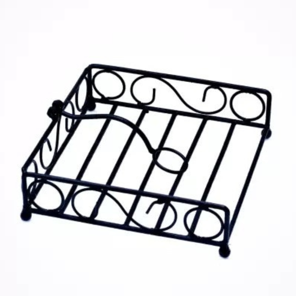 Black Iron Napkin Holder with Weighted Arm